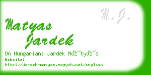 matyas jardek business card